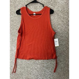 Old Navy Active Go Dry Cinched Sides Ribbed Orange Tank Top Size XL